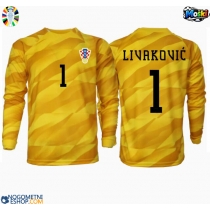 Moški Nogometni dresi Hrvaška Dominik Livakovic #1 Vratar Domači EP 2024 Dolgi Rokav